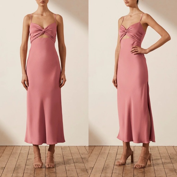 Shona Joyサテンハイネックツイストマキシドレスhigh neck twist Shona Joy La Lune High Neck Twist Maxi Dress | THE AFTERWHITE